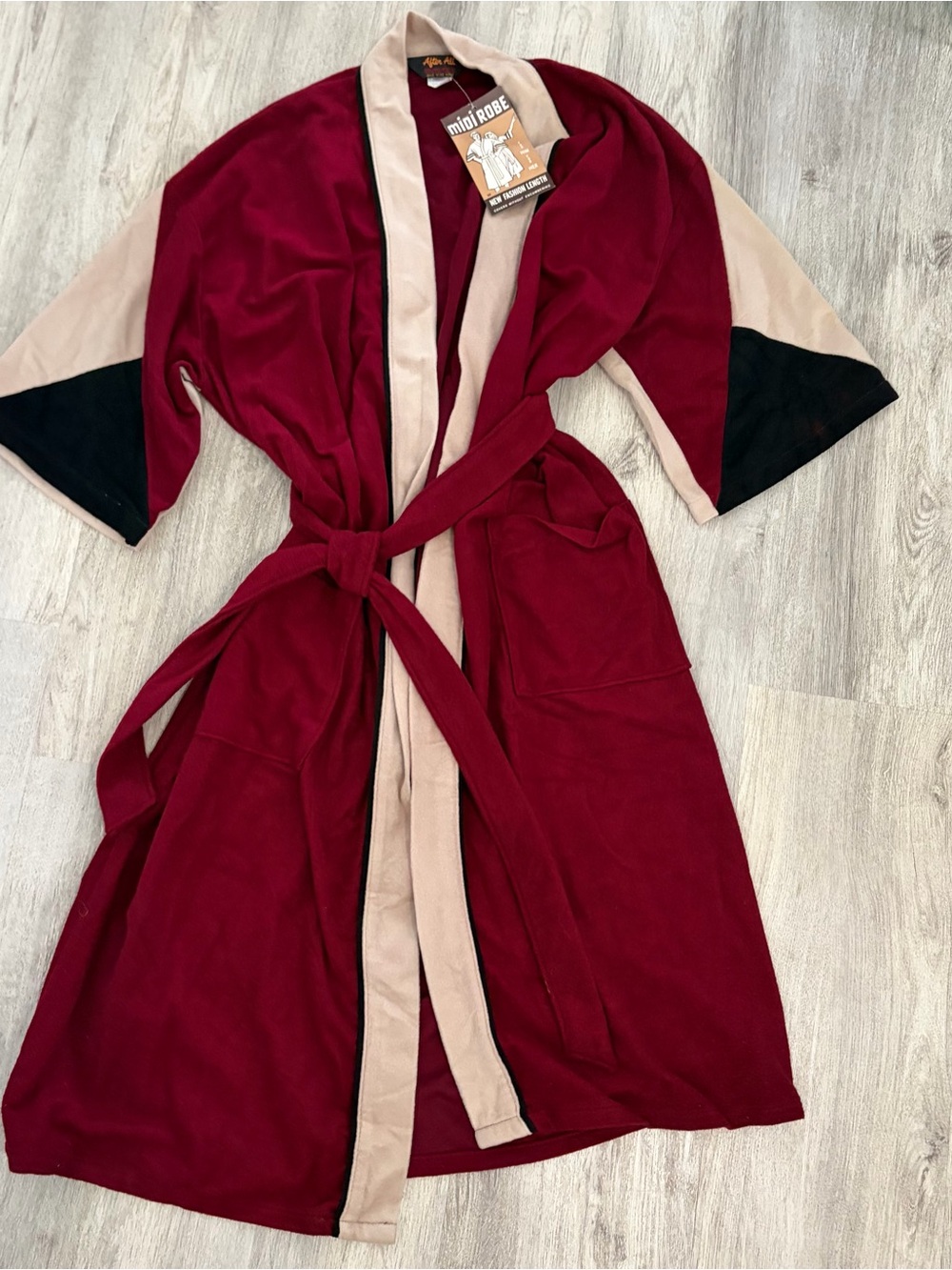 Vintage Mod Men's Robe Red 70's Made In USA One Size - After All New 60s